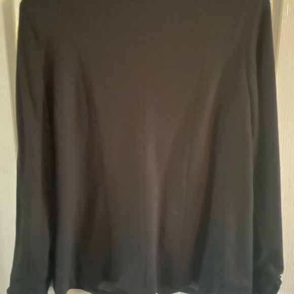5 for $15. TanJay Black Blazer with faux leather stripes - Picture 4 of 6